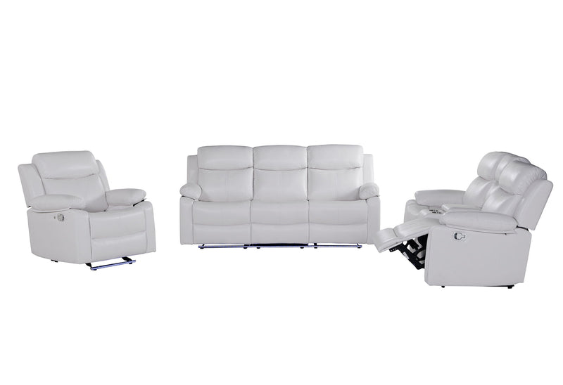 U6026 - Console Reclining Loveseat With LED And Speaker - White