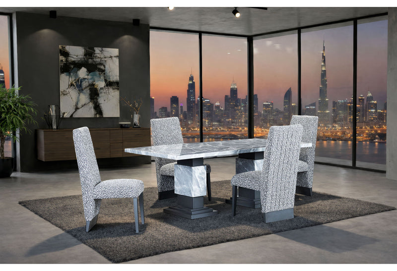 D1212 - 9 Piece Dining Room Set (Dining Table And 8 Dining Chairs) - Gray / White