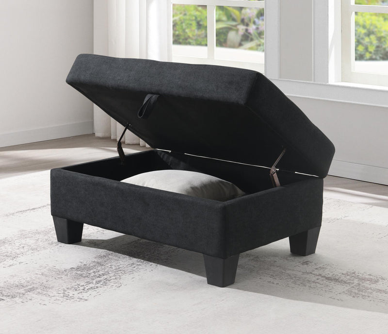 U349 - Fabric Ottoman - Black