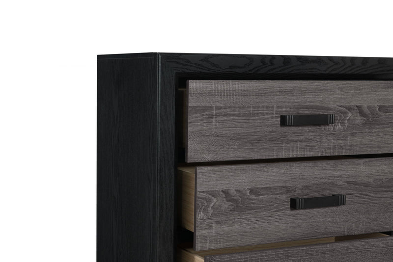 Lisbon - 5 Piece Full Bedroom Set (Bookcase Full Bed) - Black / Gray