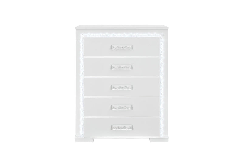 Naomi - 5 Piece Full Bedroom Set - Silver