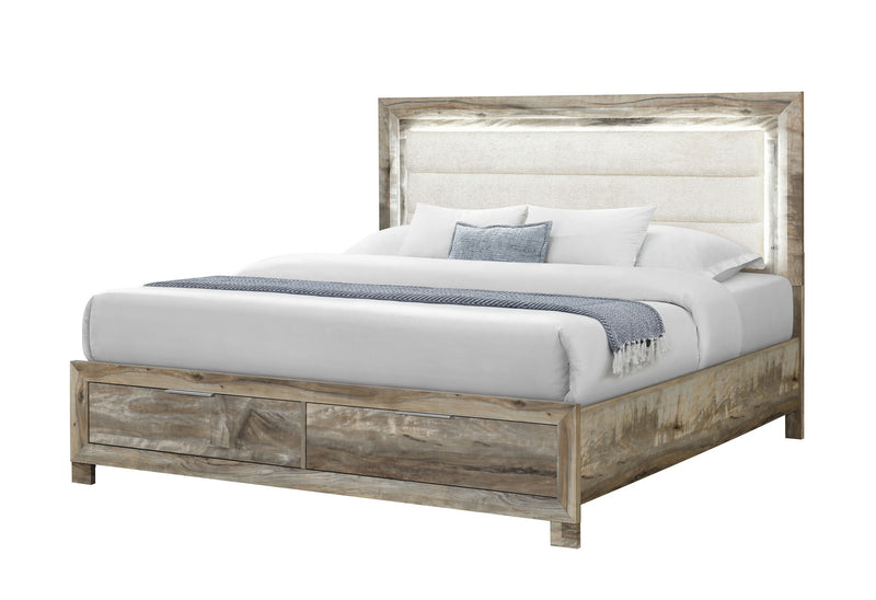 Callie - 5 Piece Full Bedroom Set (Bed, Dresser & Mirror, Nightstand, Chest) - Brown