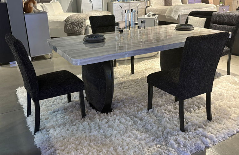D2502 - 7 Piece Dining Room Set (Table And 6 Chairs) - Black