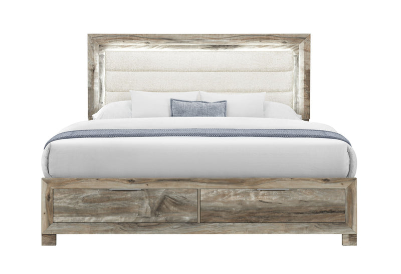 Callie - 5 Piece Queen Bedroom Set (Bed, Dresser & Mirror, Nightstand, Chest) - Brown
