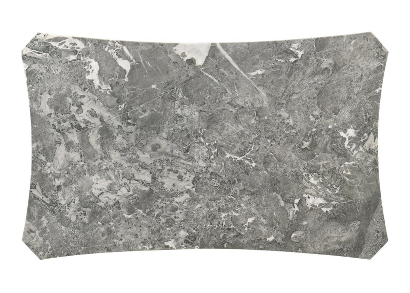 D076 - Rectangular Dining Table - Dark Dray Brush / Graystone Marble