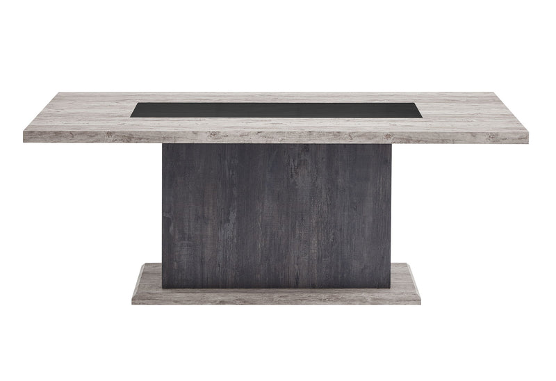 D8030DT - Dining Table Base With Storage Drawers - Black / Brown