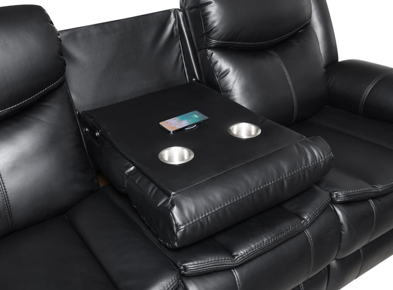 U100 - Power Reclining Loveseat With LED Light & Speaker - Black