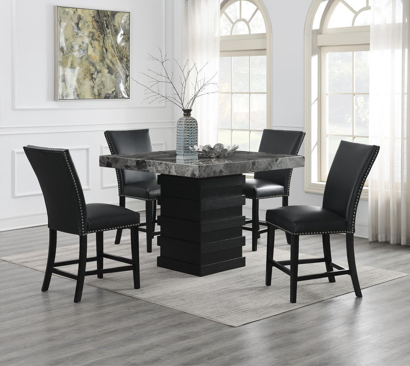 D136 - Dining Room Set With 4 Faux Leather Chairs