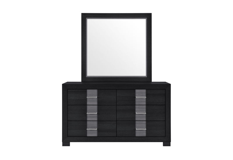 Optimus - 4 Piece Bedroom Set (Full Bed, Dresser, Mirror, Nightstand) - Black