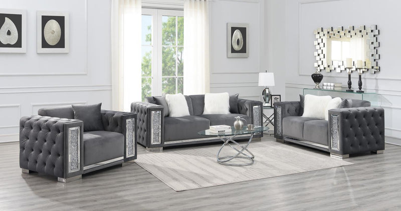 U250 - Velvet Chair - Gray