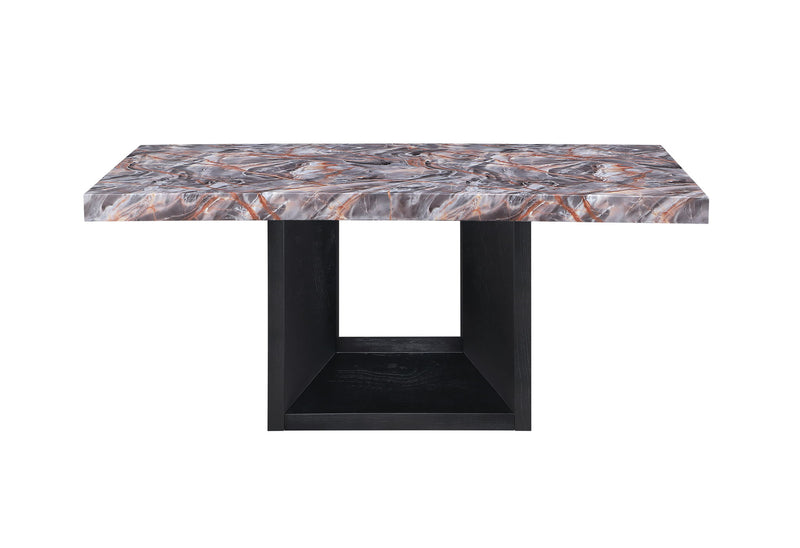 D02 - 5 Piece Dining Room Set (Dining Table, 4 Chairs) - Lava / Black