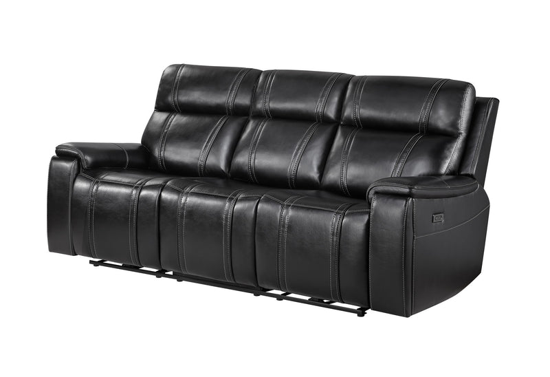 U8881 - Power Reclining Sofa With Armrest Cupholder, DDT With Watch Charger, Immerse Speaker With Subwoofer And Multi-Color LED - Black