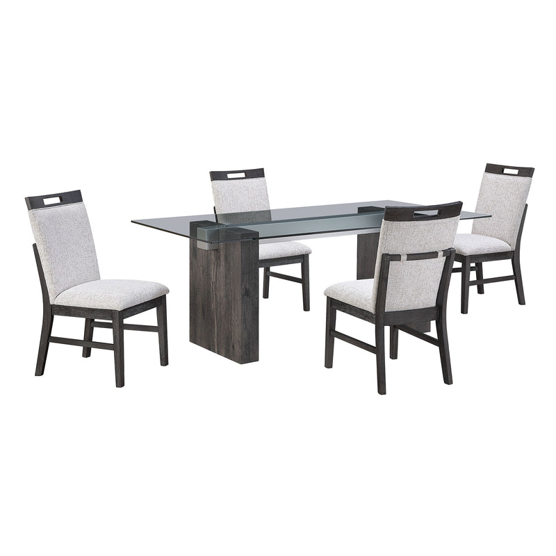 D4238 - Dining Table - Clear / Dark Brown