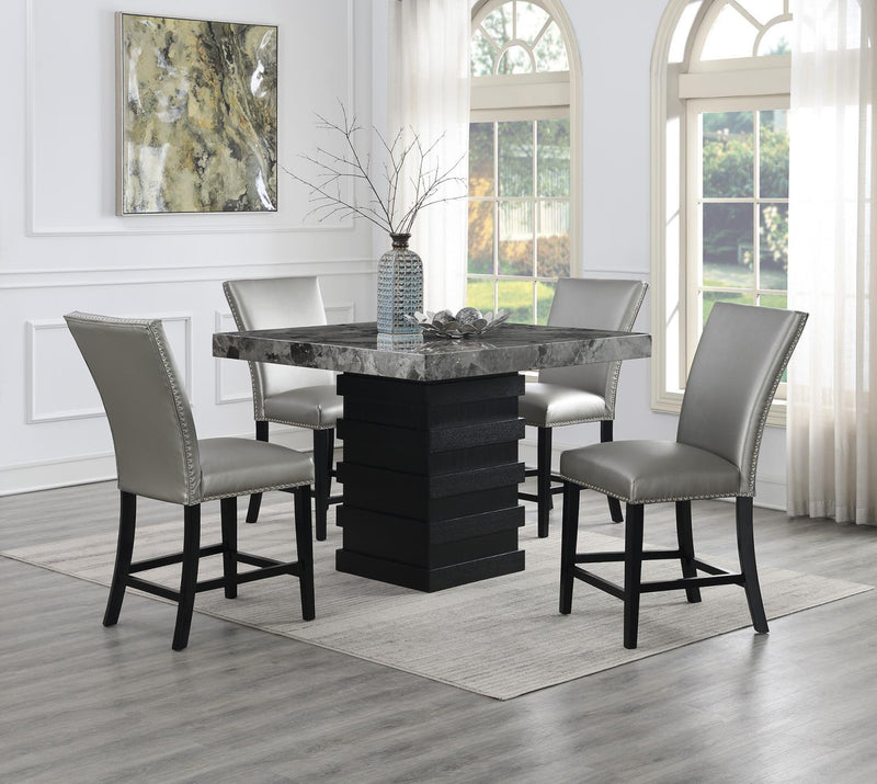 D136 - Dining Room Set With 4 Faux Leather Chairs