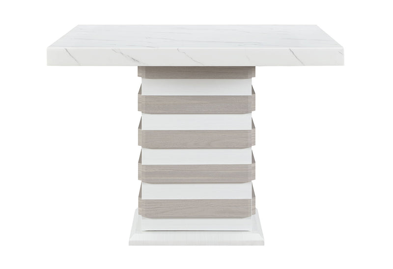 D2507 - 5 Piece Dining Room Set (Bar Table With Hidden Storage In The Base With 4 Bar Stools) - White