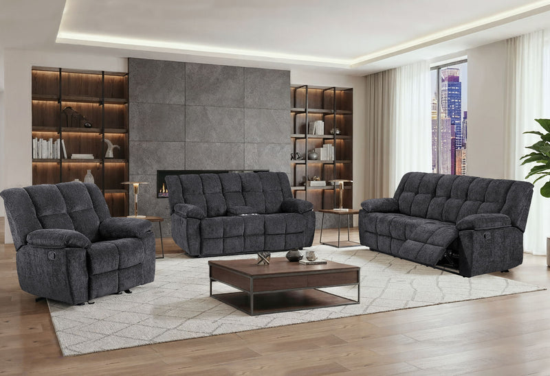 U6000 - Console Reclining Loveseat - Black