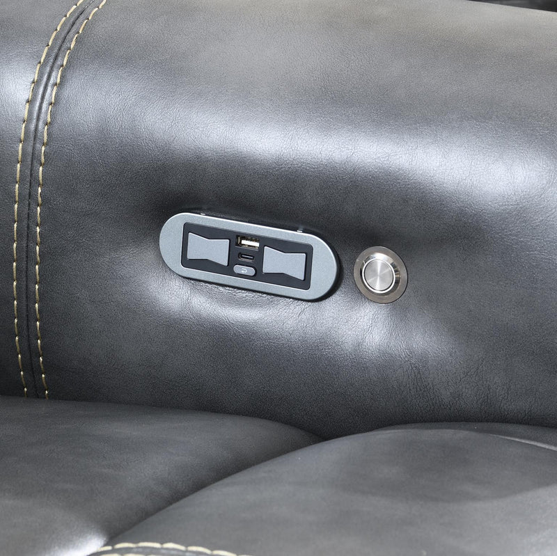 U66 - Power Reclining Chair - Charcoal Gray
