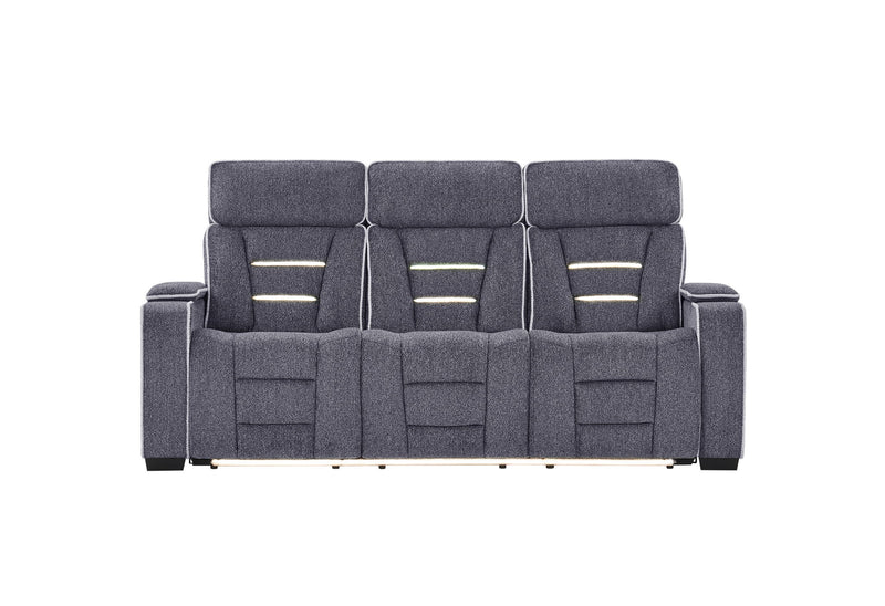 U1895 - P2 Reclining Sofa With IS And LED - Dark Gray