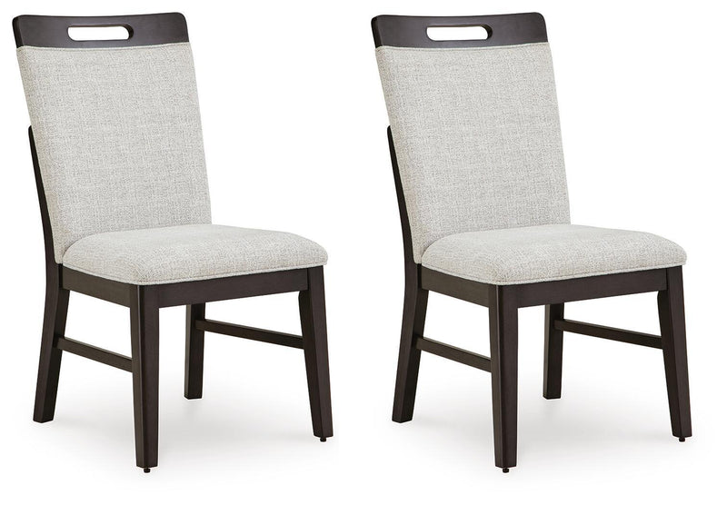 Neymorton - Dining Upholstered Side Chair (Set of 2) - Light Gray / Brown