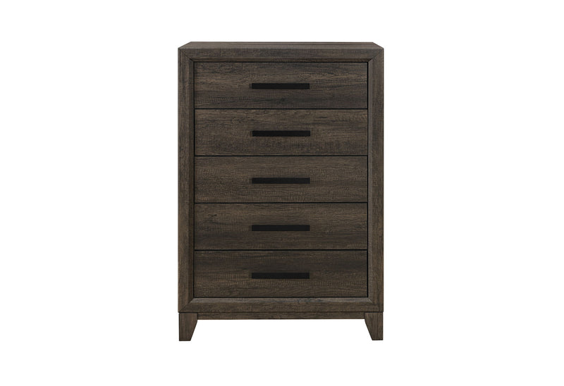 Harmony - 5 Piece Full Bedroom Set (Bed, Dresser & Mirror, Nightstand, Chest) - Dark Brown
