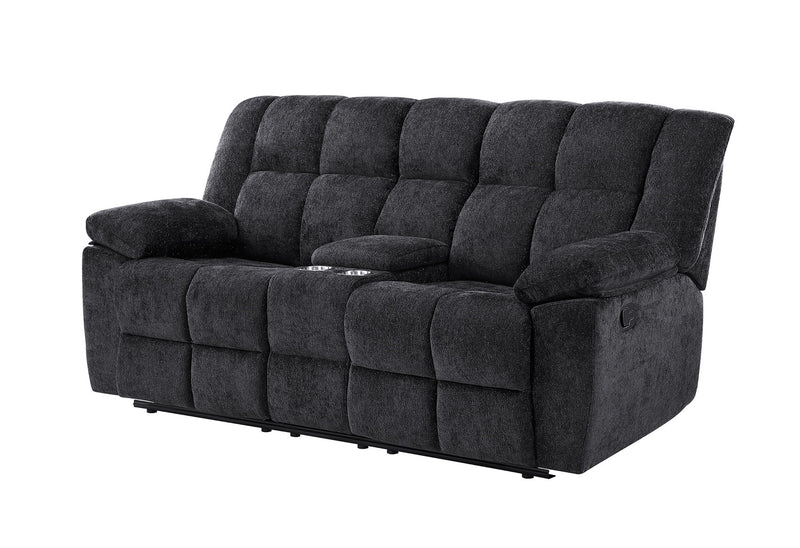 U6000 - Console Reclining Loveseat - Black