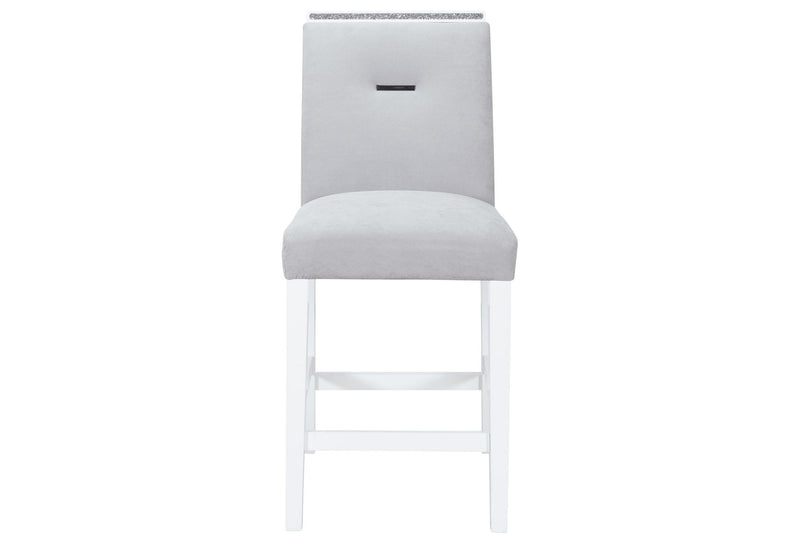 Monaco - 9 Piece Dining Room Set (Square Bar Table And 8 Bar Stools) - White