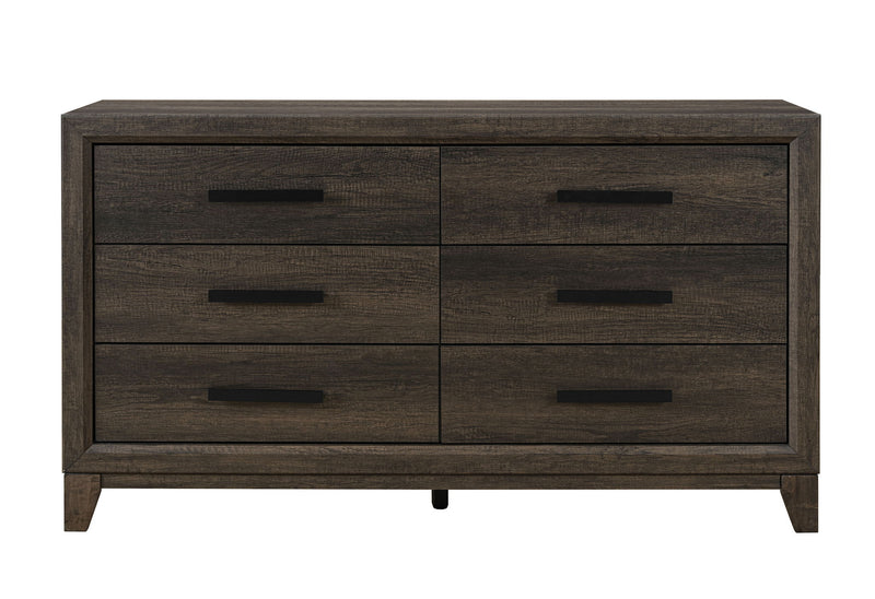 Harmony - 5 Piece Twin Bedroom Set (Bed, Dresser & Mirror, Nightstand, Chest) - Dark Brown